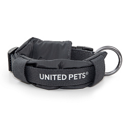 Ошейник United Pets с мягкой подкладкой для собак Citylife M 20 x 35-50 см черный