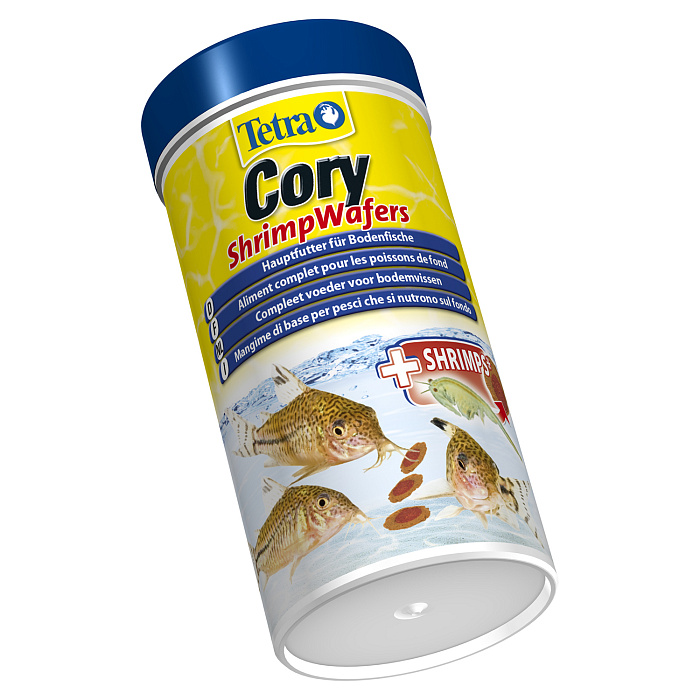 TetraCory Shrimp Wafers корм-пластинки с добавлением креветок для сомиков-коридорасов 250 мл