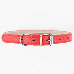 Ошейник Mr.Kranch для собак из натуральной кожи прямой 48-60см красный СКИДКА 40%