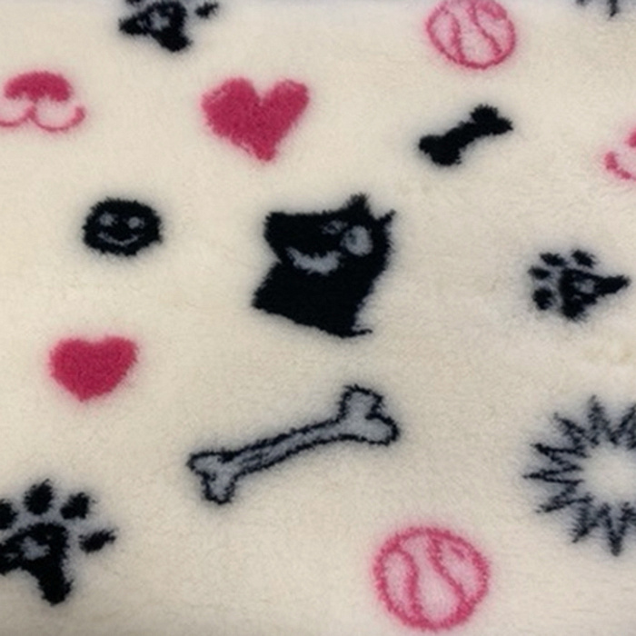 Коврик меховой ProFleece Mr.Kranch 1х1,6м сливки/черный/вишневый СКИДКА 30%