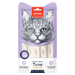 Wanpy Cat Лакомство для кошек «нежное пюре» из тунца и краба 70 г