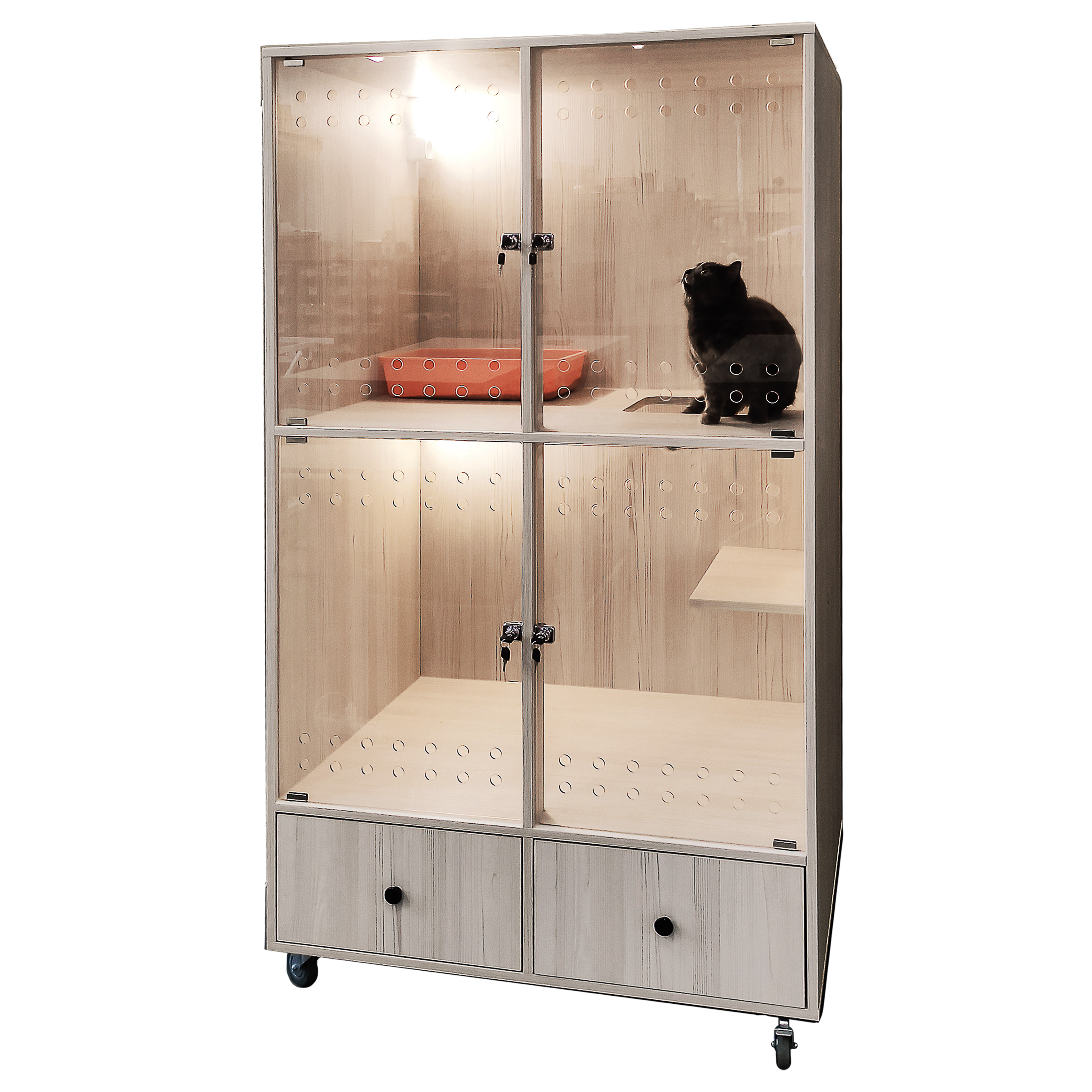 ТД ВЕТ Бокс для Зоогостиниц для кошек из ЛДСП, 1000х750х1750(1850)h