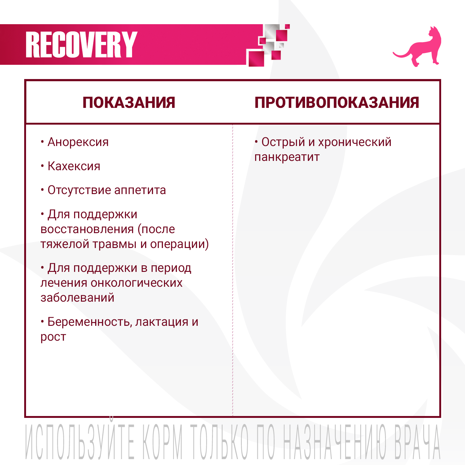 Диетический корм Monge VetSolution Cat Recovery Рекавери для кошек при восстановлении питания в период выздоровления 100 г