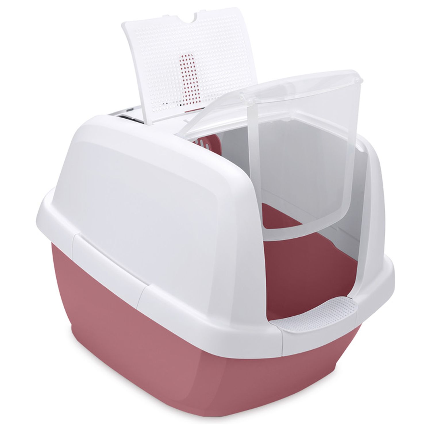 IMAC био-туалет для кошек MADDY 62х47,5х47,5h см, белый/розовый
