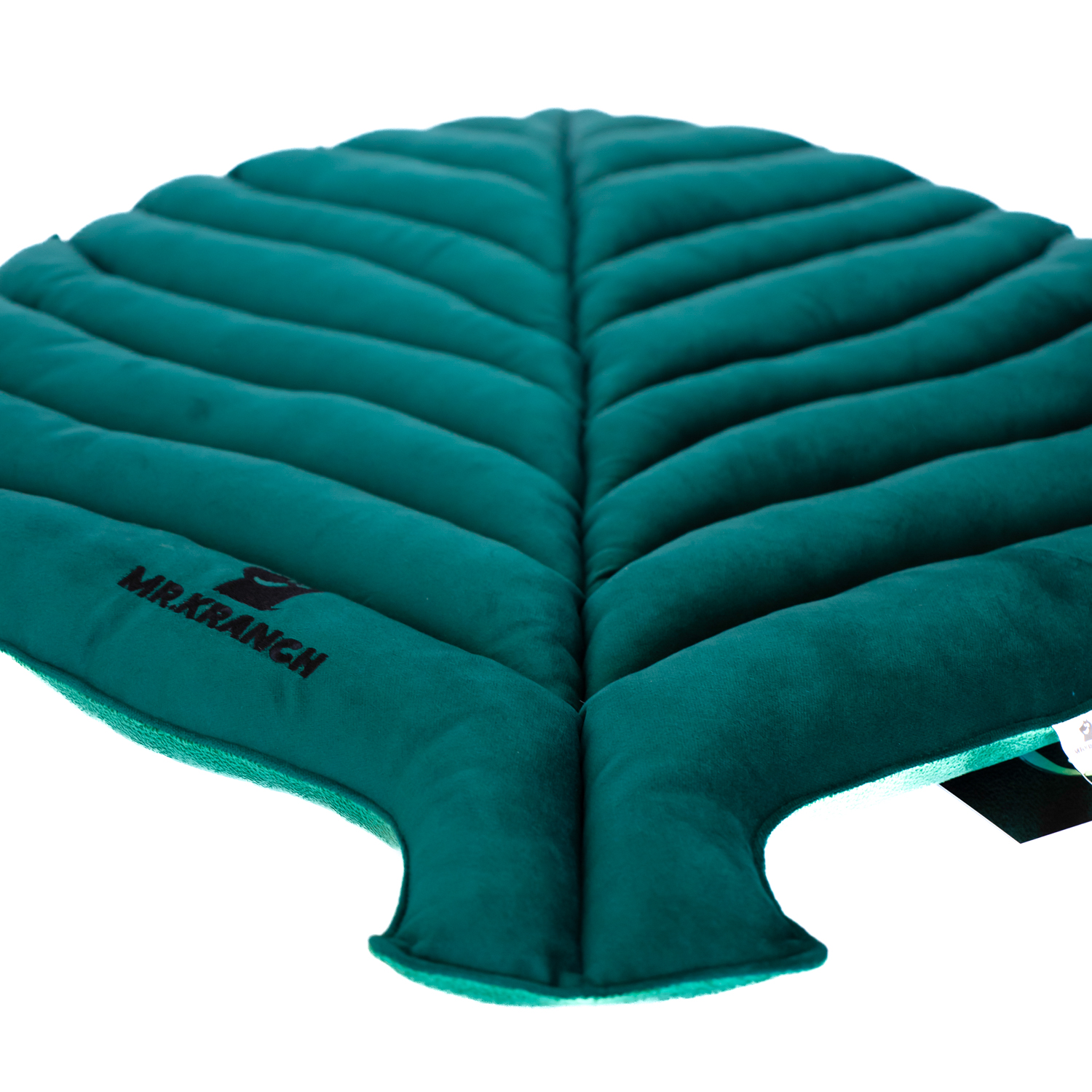 Лежанка Mr.Kranch для собак Листочек большая двусторонняя с имитацией кожи размер 120х73х6см зеленая