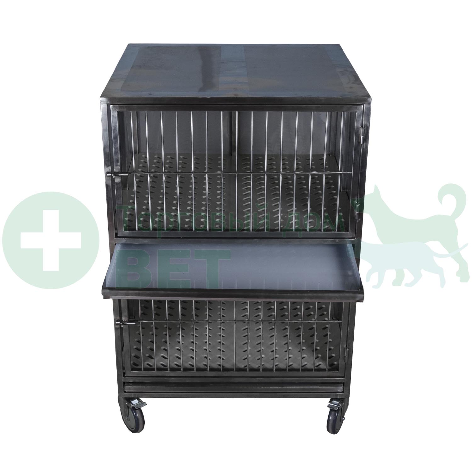 ТД ВЕТ Модуль клеток из нерж. стали, 2х ярусный из 2 клеток 1/1, 1200х750х1620(1770)h