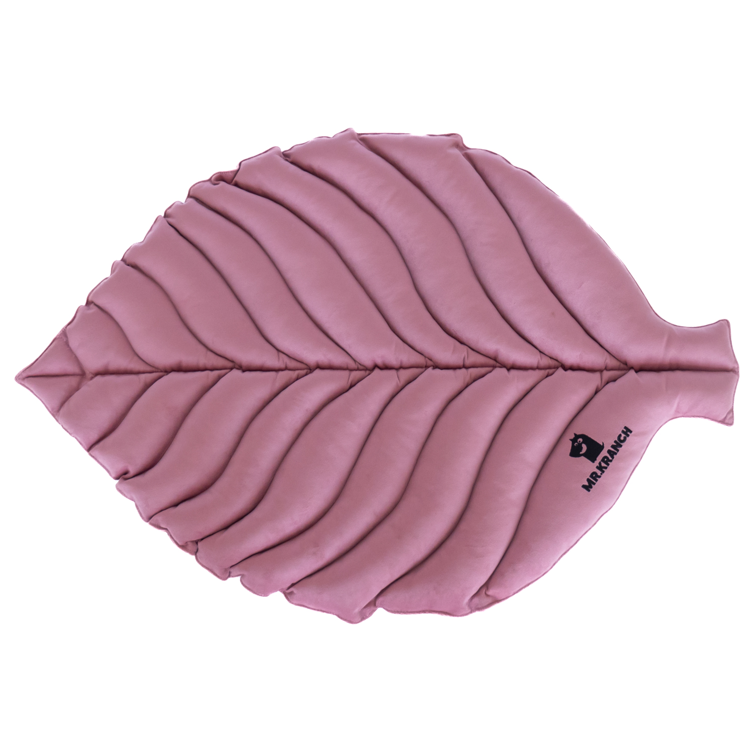 Лежанка Mr.Kranch для собак Листочек средняя двусторонняя размер 90х65х5см розовая