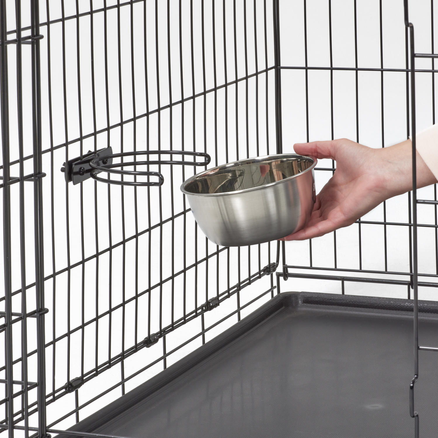 Миска MidWest для собак, для клеток и вольеров 950 мл нержавеющая сталь