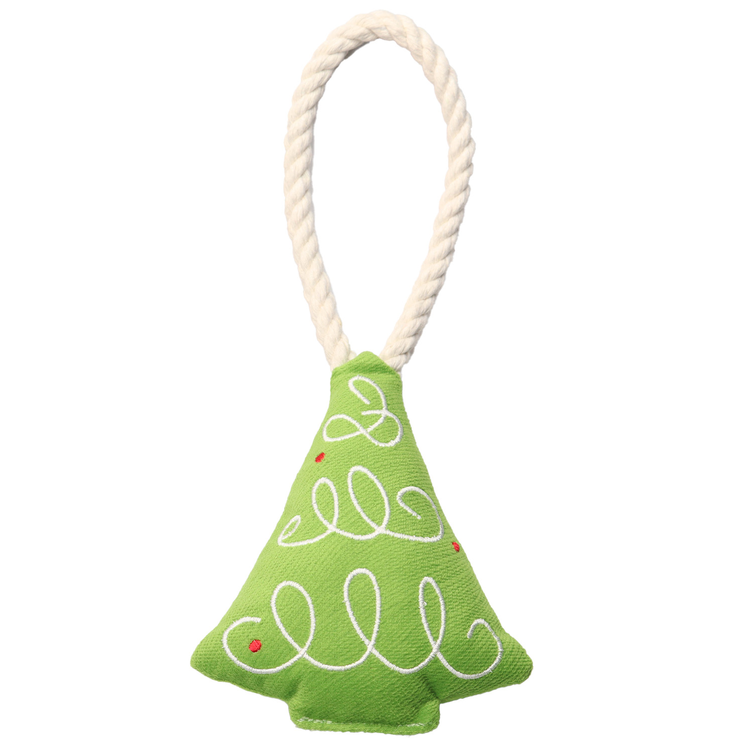 Игрушка Mr.Kranch для собак мелких и средних пород Елочка с канатом и пищалкой 26х12х4 см зеленая СКИДКА 50%