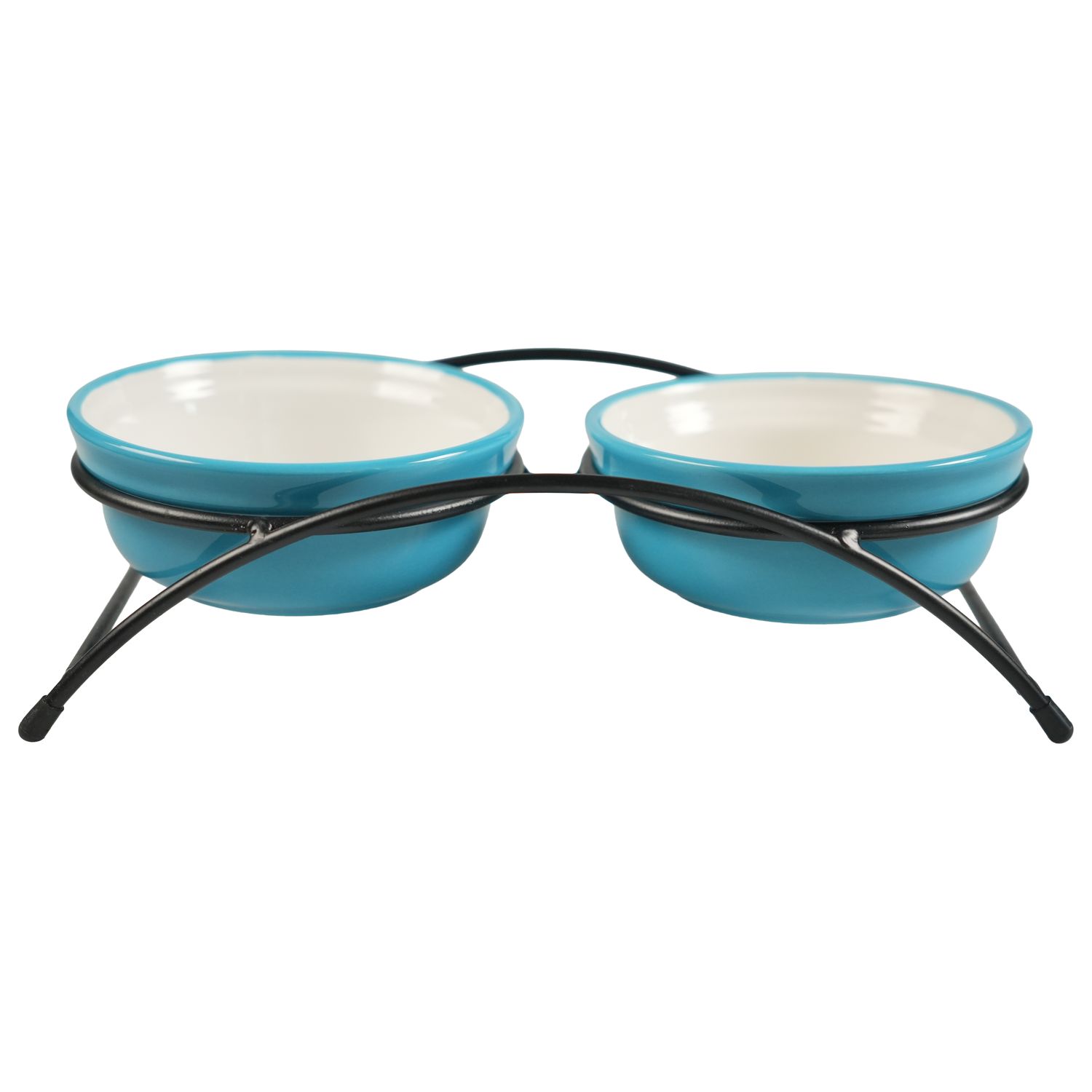 Миски Mr.Kranch на подставке для собак и кошек двойные 2x290 мл fish&chips голубые