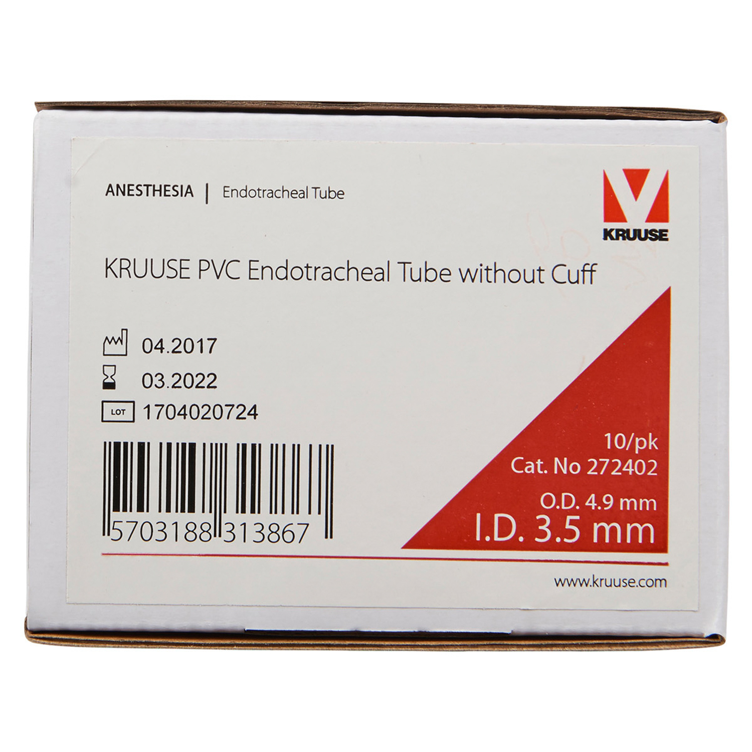 KRUUSE эндотрахеальная трубка без манжеты 3,5 мм