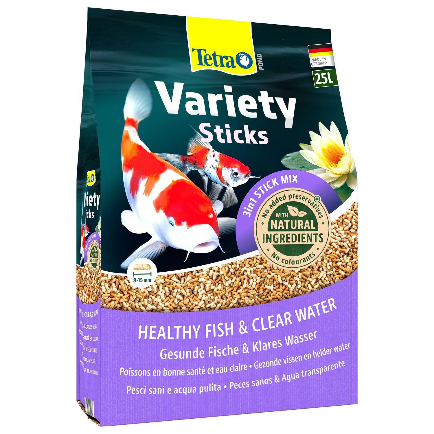 Корм Tetra Pond Variety Sticks для прудовых рыб (3 вида палочек) 25 л