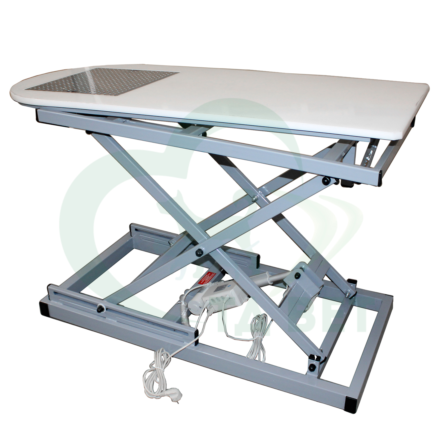 ТД ВЕТ Стол стоматологический VETBOT-103 с решеткой,с электроприв.,с наклон.столеш,1470x620x(340-1190)h мм  (каркас серый)