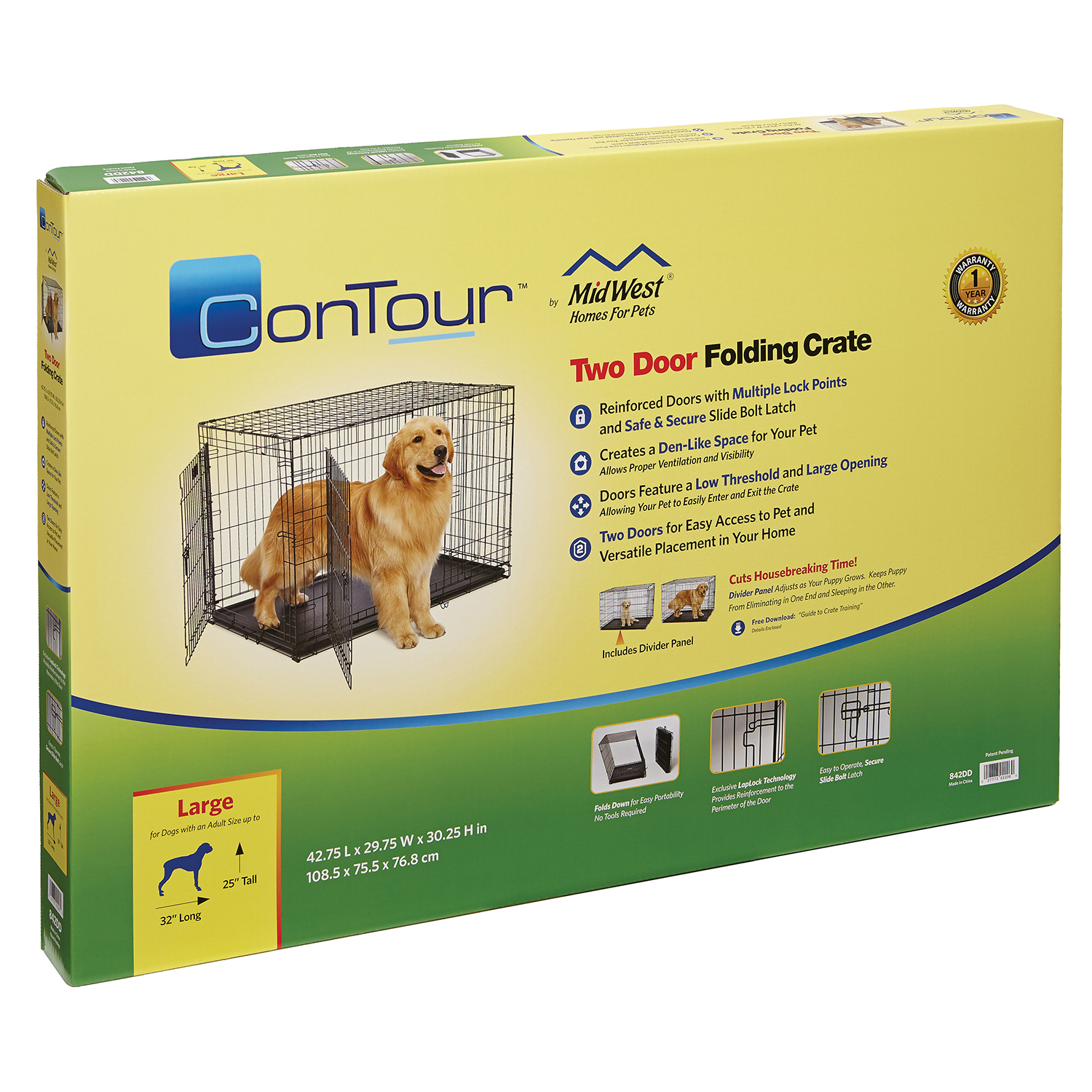 Клетка MidWest Contour для собак 108х75х77h см, 2 двери СКИДКА 20%