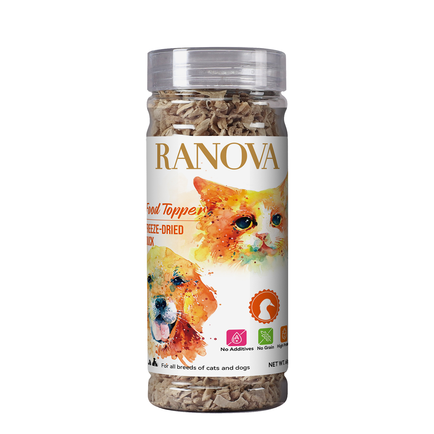 Лакомство Ranova для собак Порошок из сублимированной утки, 60 г