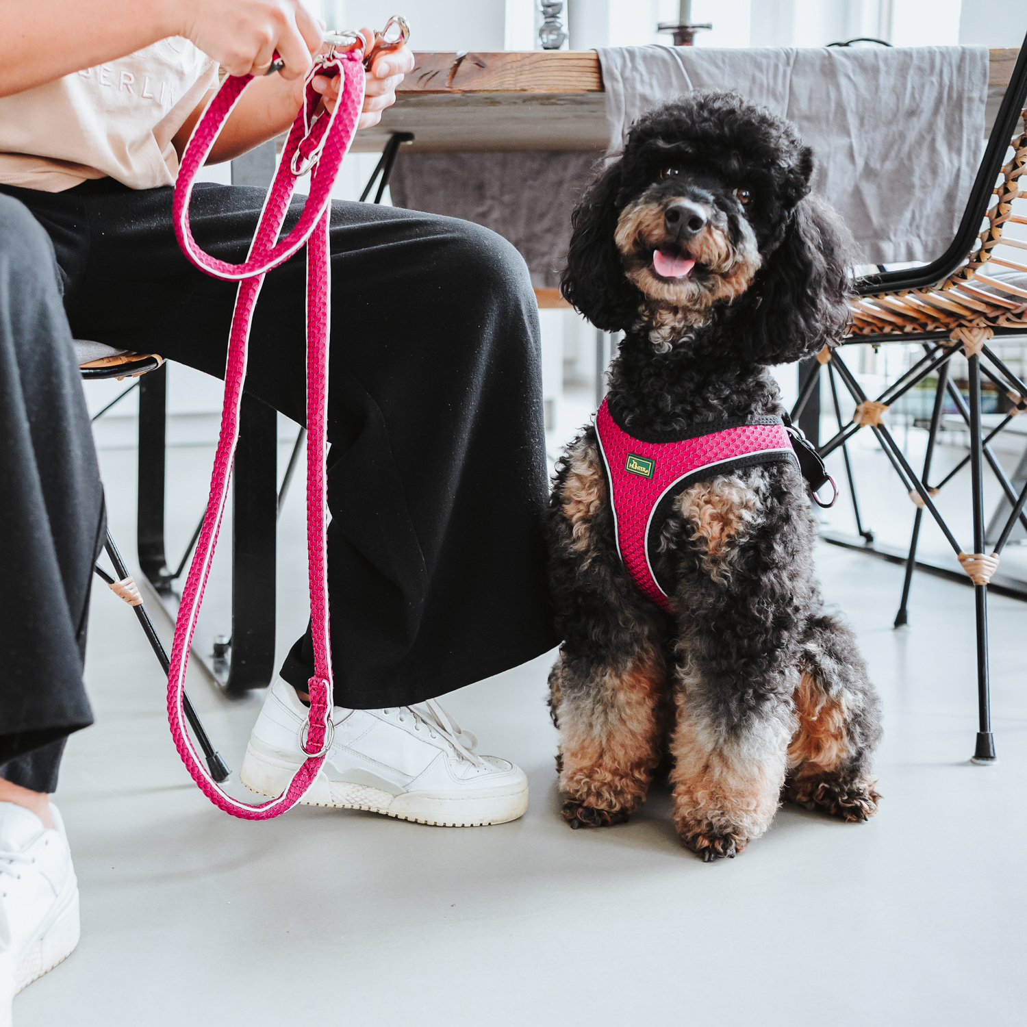 Hunter поводок-перестежка для собак Hilo 15 / 200 нейлон розовый СКИДКА 50%