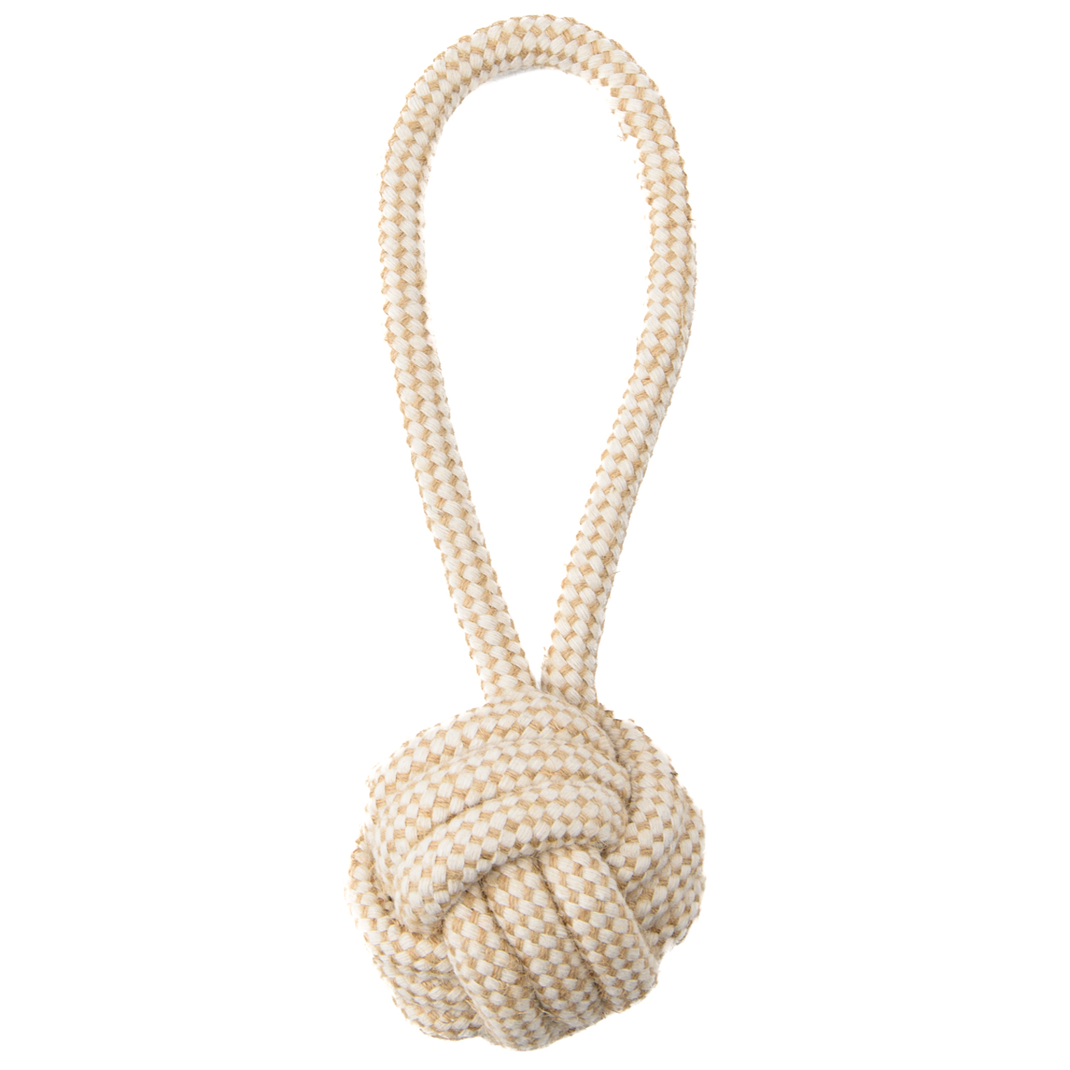 Игрушка Mr.Kranch для собак Мяч из каната на кольцевом шнуре 23*8 см цвет натуральный