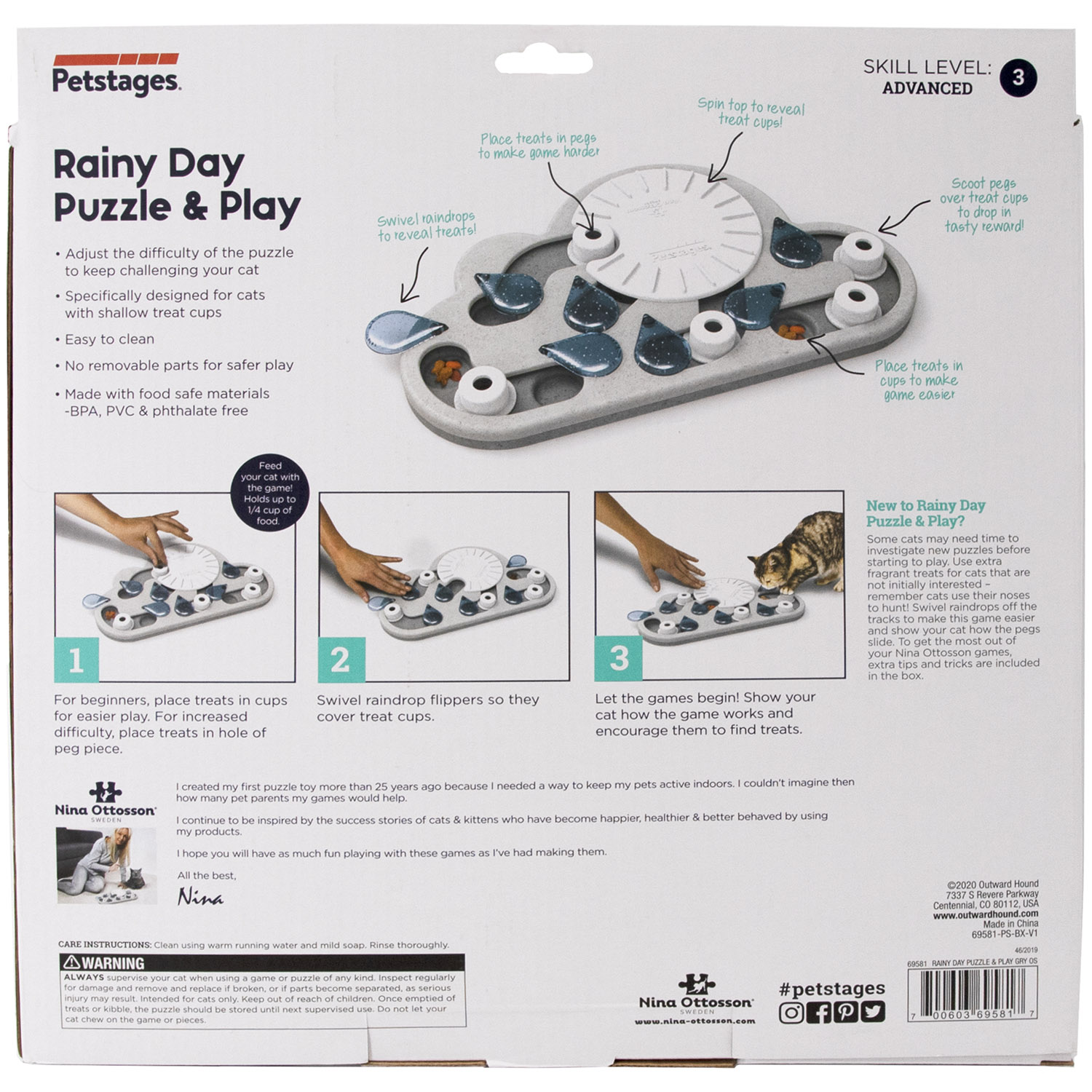 Игра-головоломка Nina Ottoson "Капли дождя" для кошек и собак мелких пород