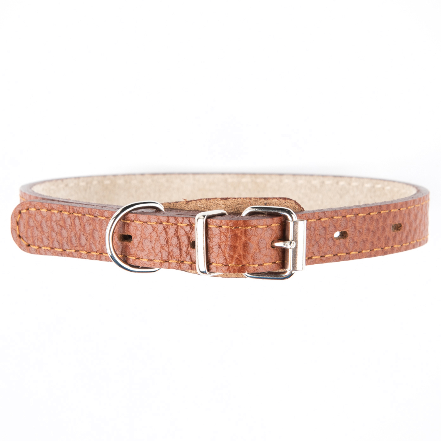 Ошейник Mr.Kranch для собак из натуральной кожи прямой 39-50см коричневый СКИДКА 40%