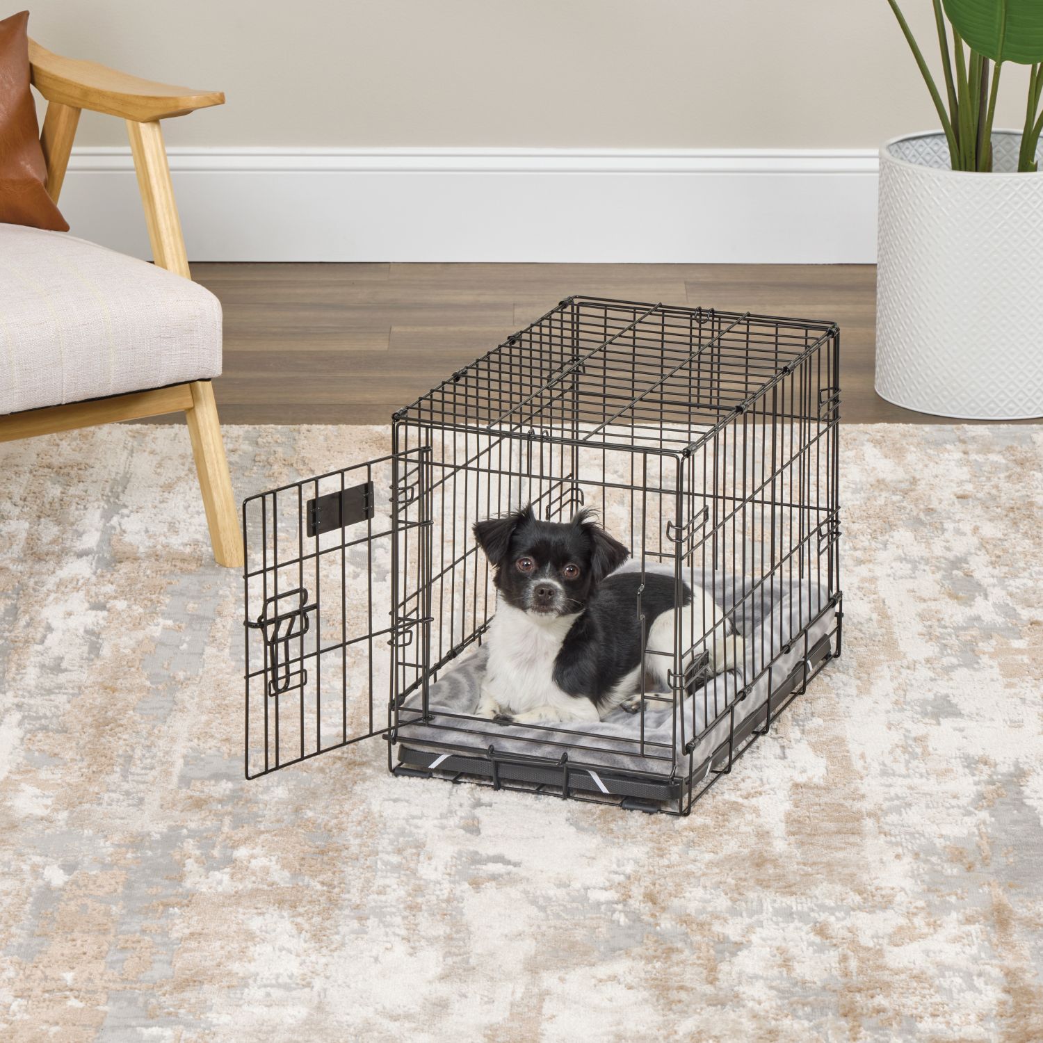 Лежанка MidWest Deluxe Wave Bed для собак и кошек меховая 51х31,5х6,5 см, серая