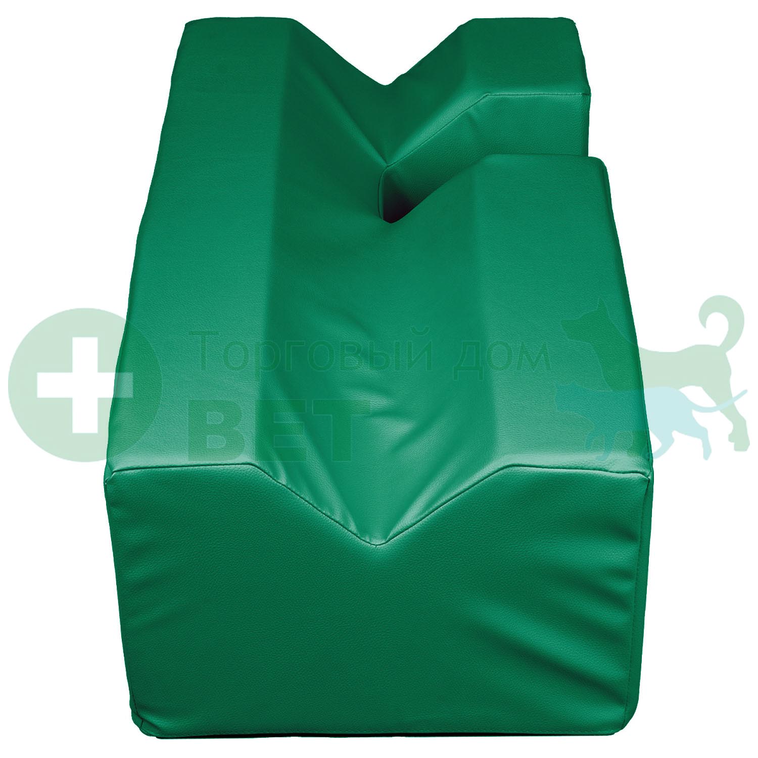 ТД ВЕТ Подушка для фиксации животных при кардио и узи-процедурах 900х450х300h мм (кож.зам. зелёный)