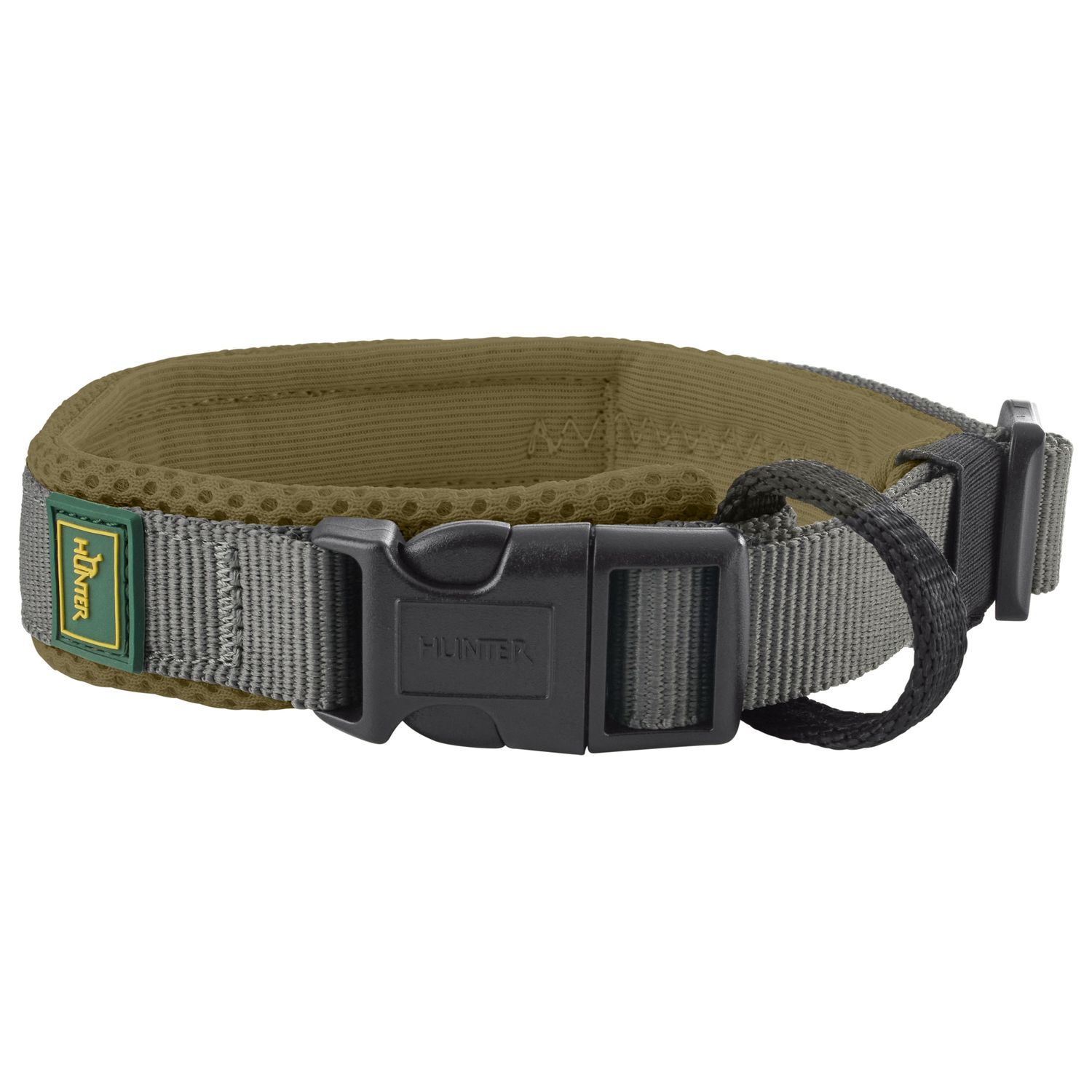 Ошейник Hunter Maldon для собак 45-55 см, размер L, оливковый/серый