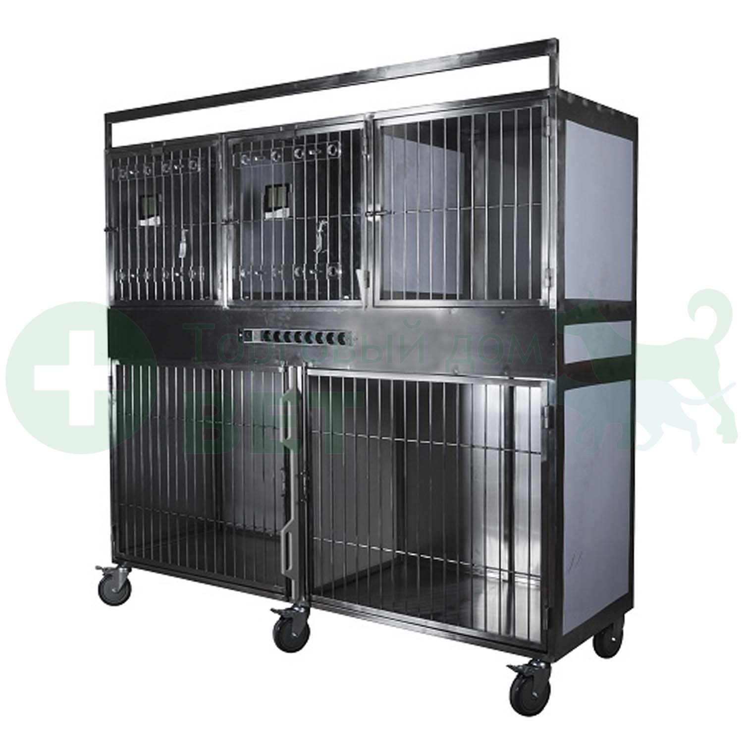 ТД ВЕТ Модуль клеток из нерж. стали, 2х ярусный из 5 клеток 2/3, 1800х600х1550(1850)h