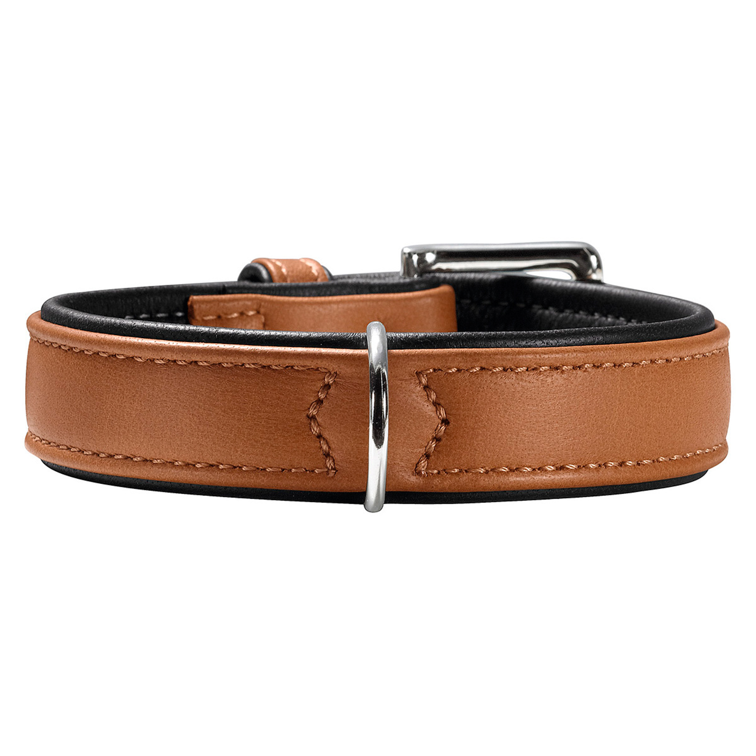 Hunter ошейник для собак Canadian 55 (42-48 см) кожа лося коньячно-черный СКИДКА 50%