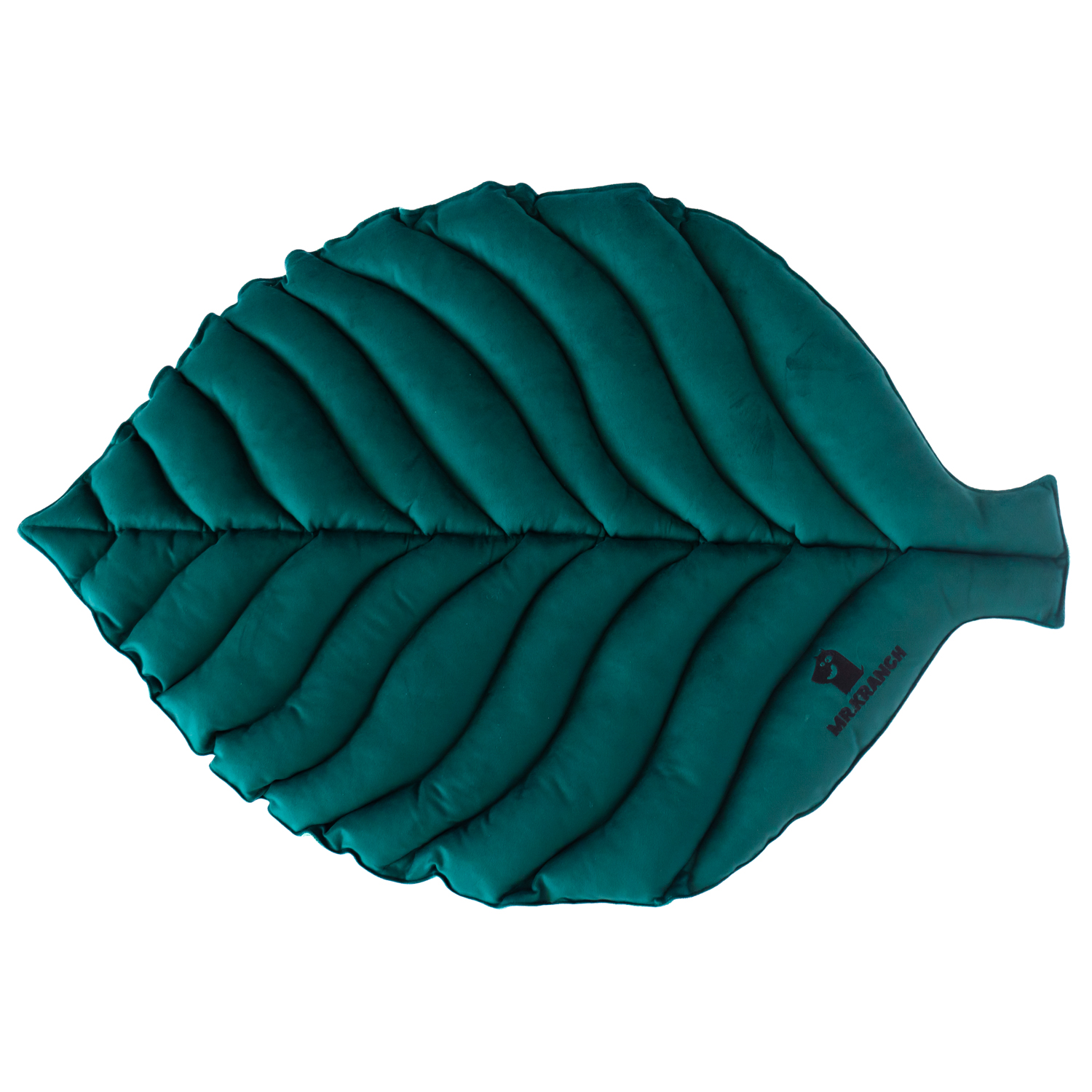 Лежанка Mr.Kranch для собак Листочек большая двусторонняя с имитацией кожи размер 120х73х6см зеленая