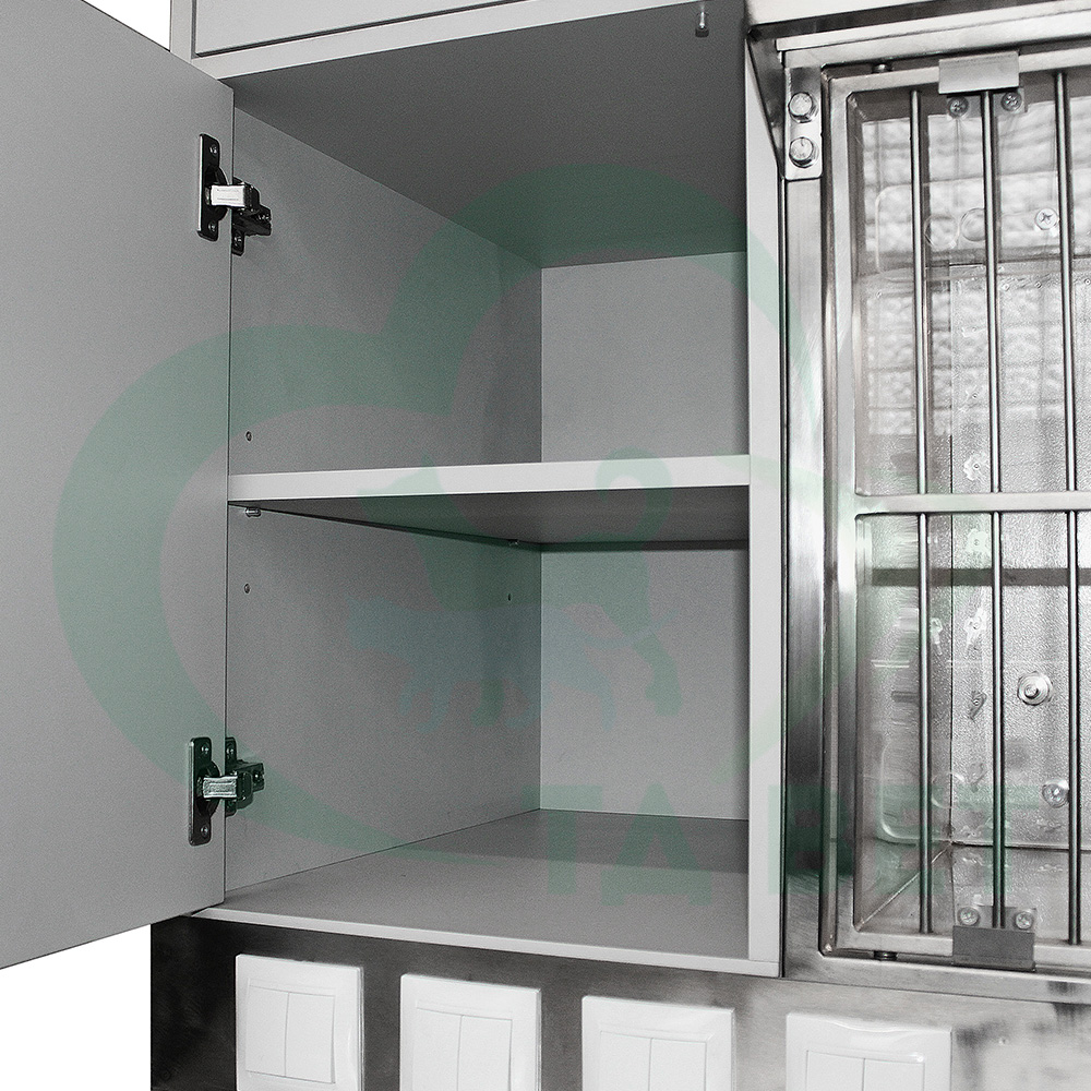 ТД ВЕТ Модуль из 12 клеток нерж стали с освещением ящики ЛДСП 2270х800х1870(1890) мм