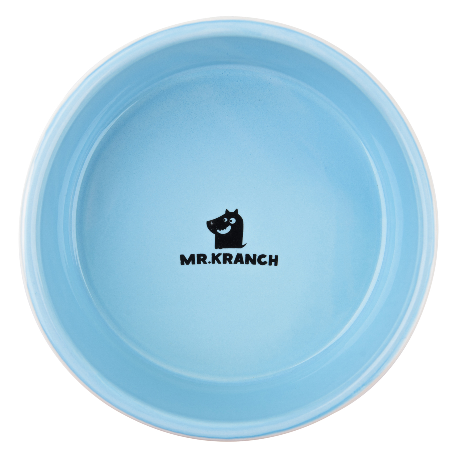 Миска Mr.Kranch для собак и кошек из фарфора Тропики 450мл голубая