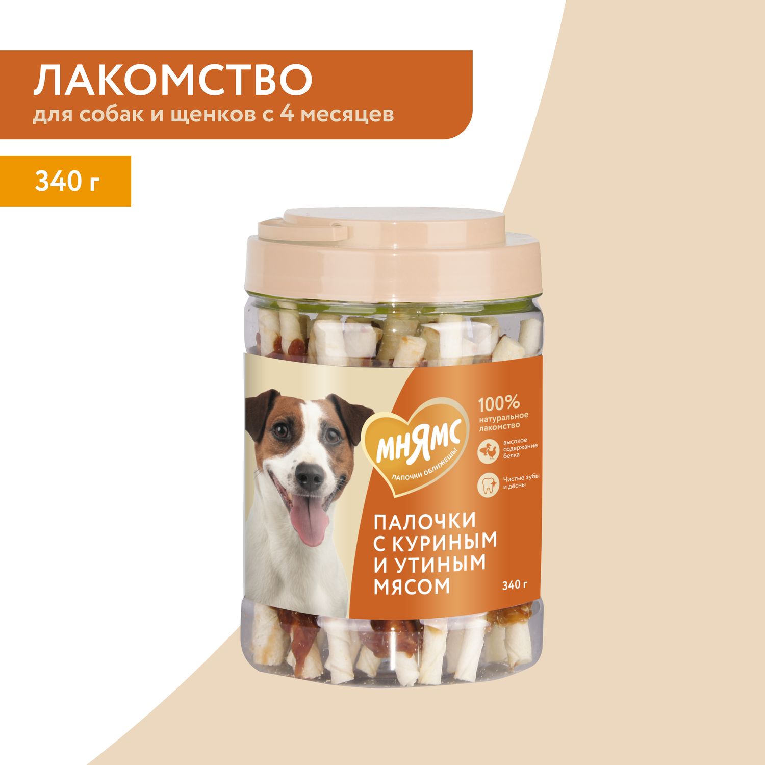 Лакомство Мнямс На каждый день для собак Палочки с куриным и утиным мясом 340 г