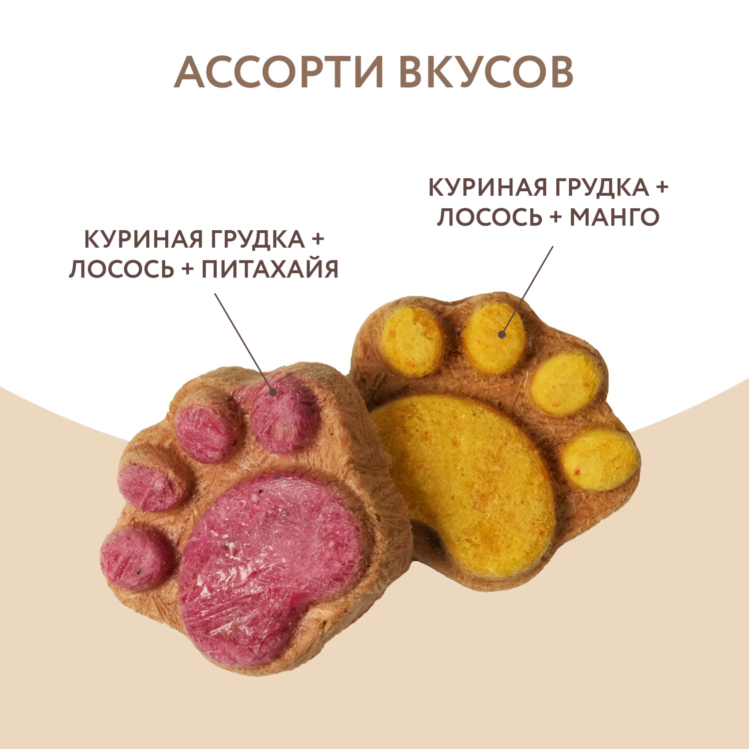 Лакомство Мнямс На каждый день для собак и щенков с 4 месяцев "Фросты" с лососем. Размер М (24шт).