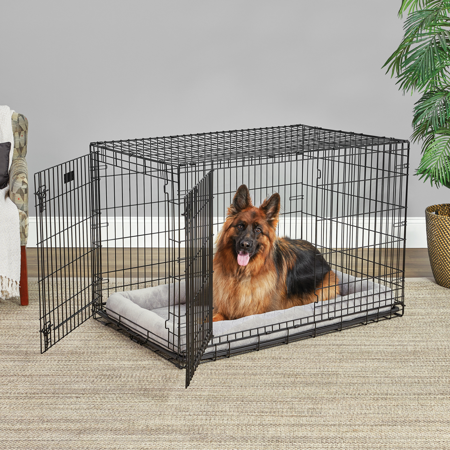 Клетка MidWest Life Stages для собак 124х79х82h см, 2 двери, черная СКИДКА 40%
