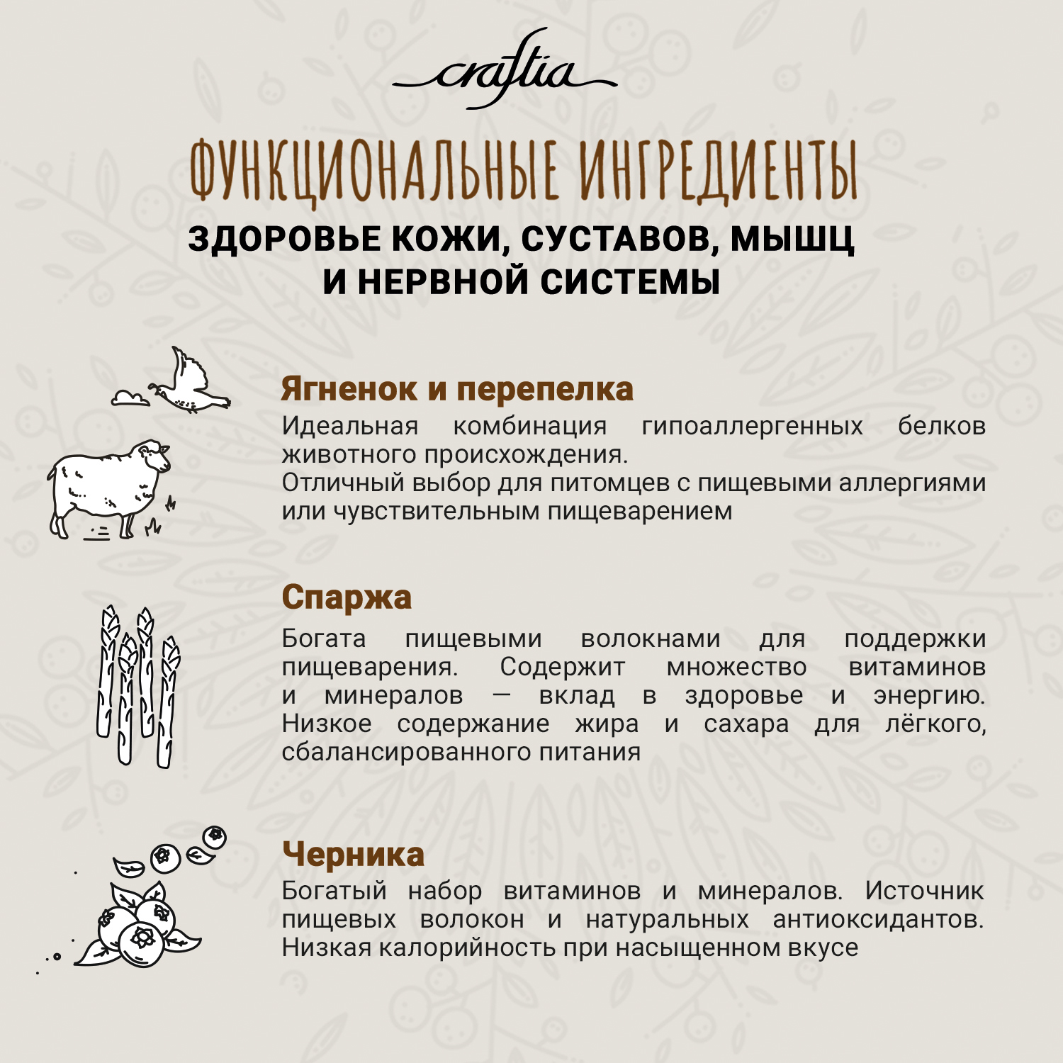 Сухой корм CRAFTIA NATURA для щенков миниатюрных и мелких пород из ягненка с перепелкой 2 кг