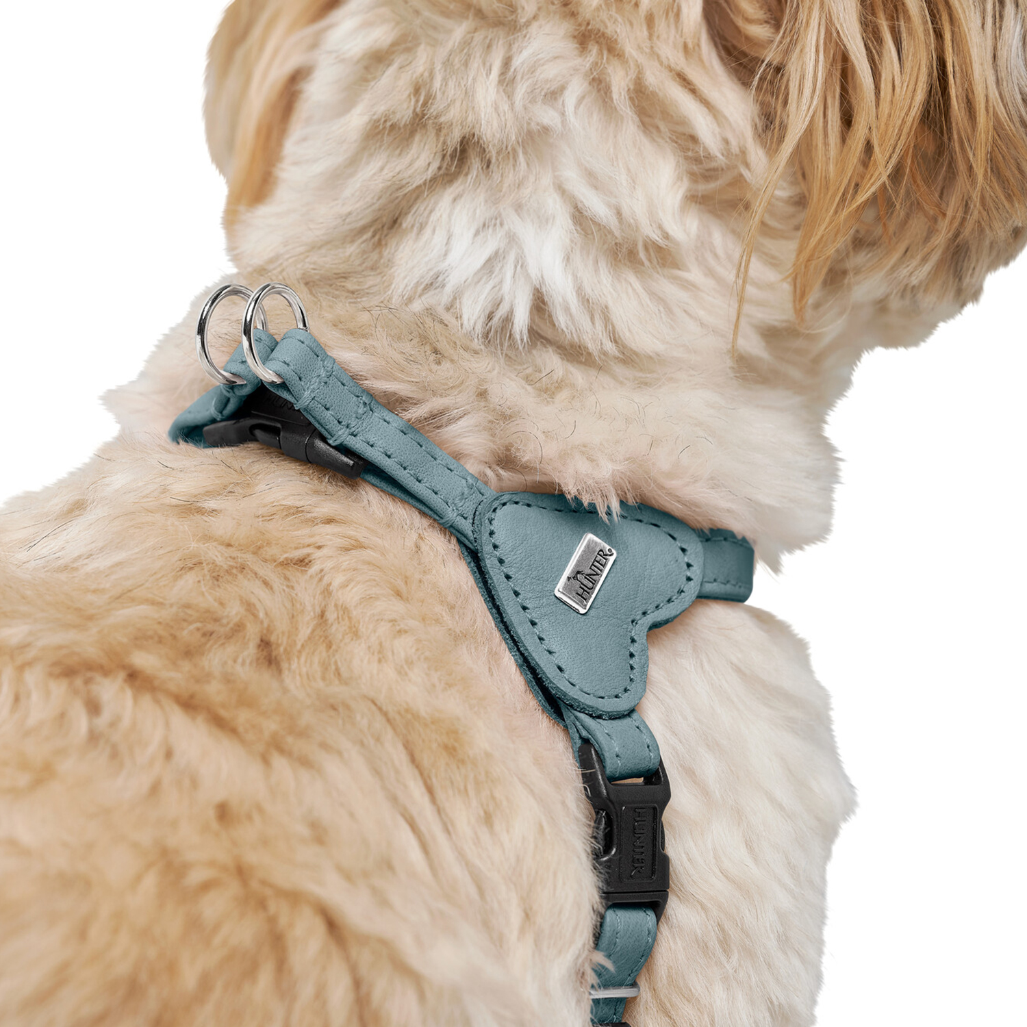 Hunter шлейка для собак Soho Mini XXS-XS (28-34 см), натуральная кожа, голубая
