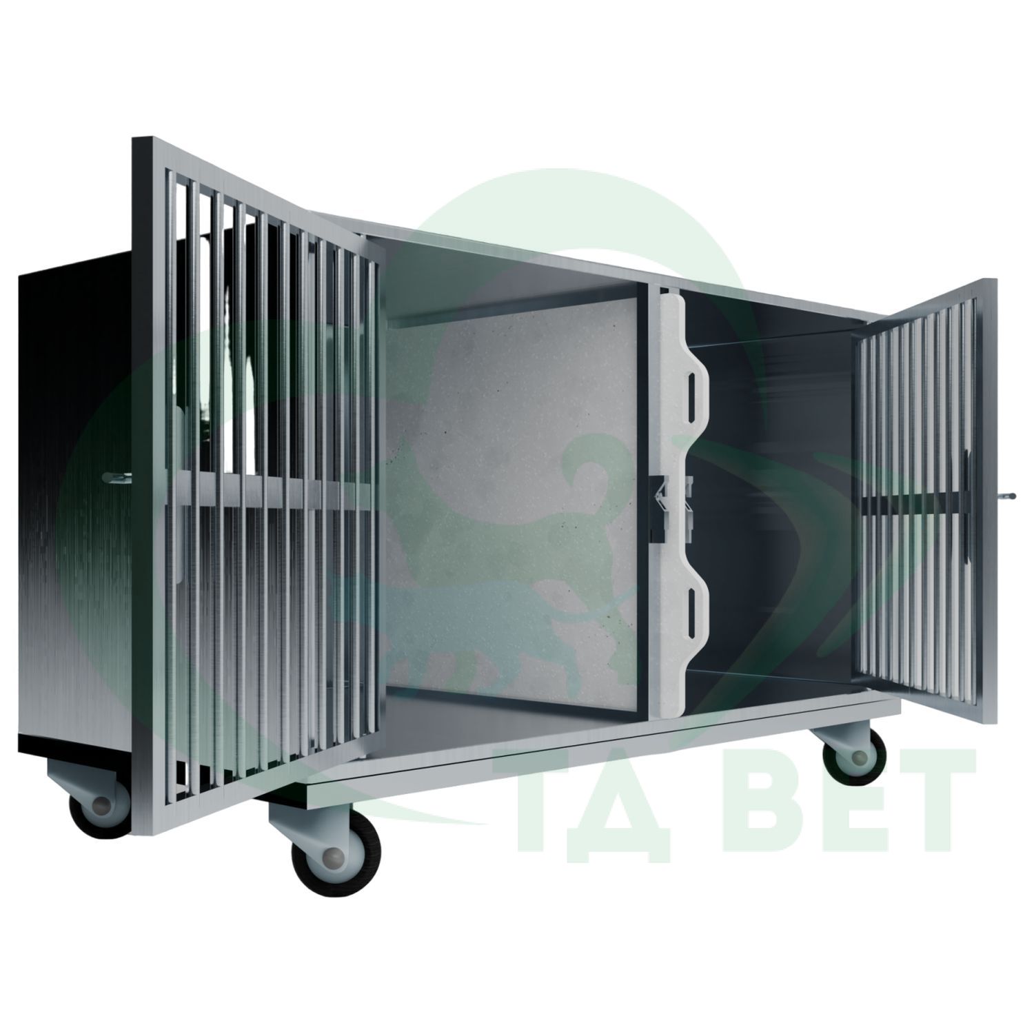 ТД ВЕТ Optima 1 Клетка с полипропиленовой перегородкой 1200х600х600(720)h с колесами