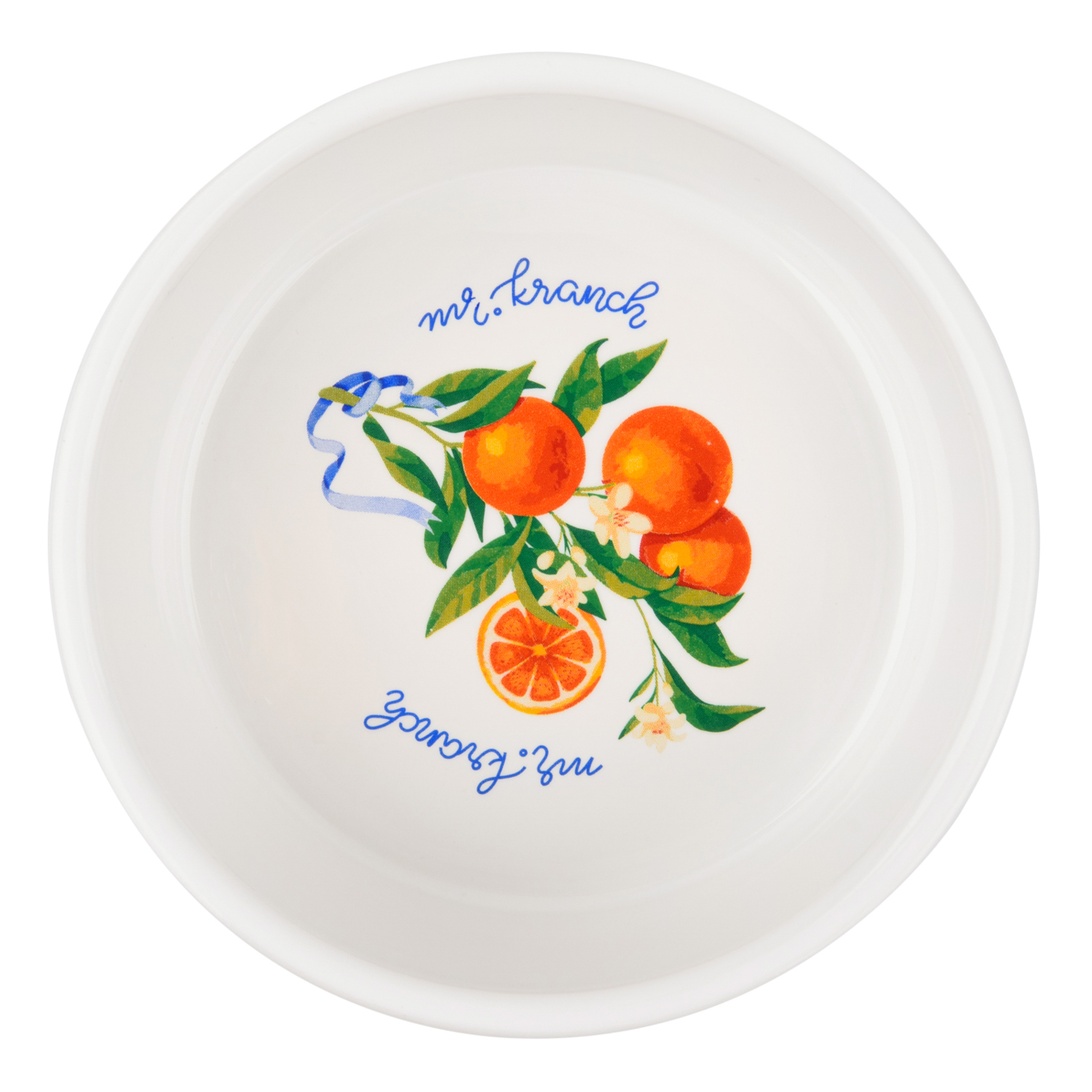 Миска Mr.Kranch для собак и кошек из фарфора Апельсины 450мл белая