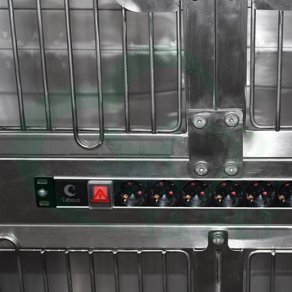 ТД ВЕТ Модуль клеток из нерж. стали, 2х ярусный из 4 клеток 1200х520х1456(1600)h с колесами