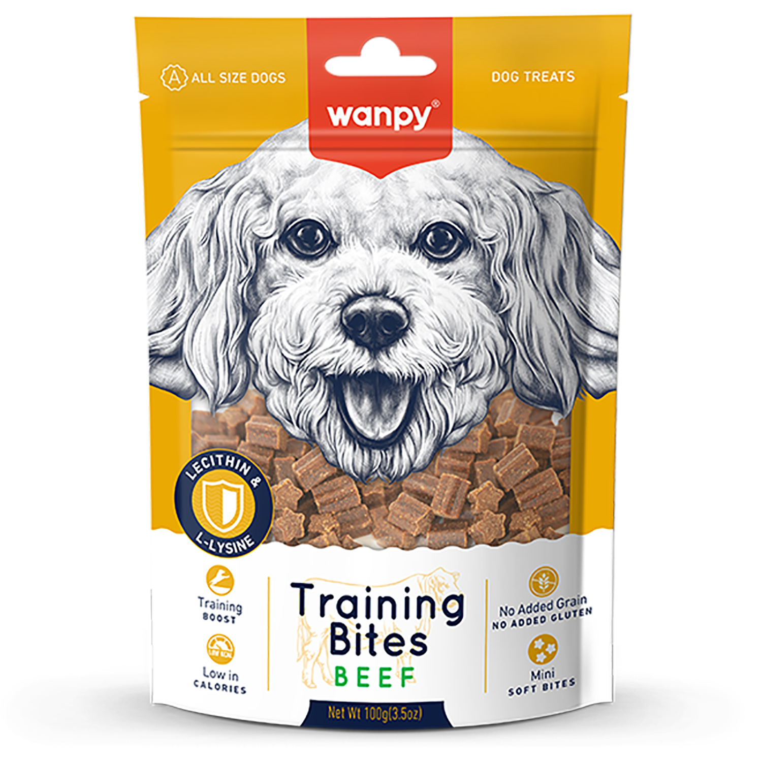 Wanpy Dog Лакомство для собак "Тренировочные кусочки" из говядины 100 г