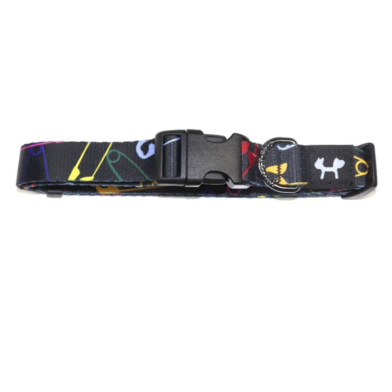 Ошейник United Pets для собак Complete me L 25 x 430/730mm, черный с разноцветными булавками