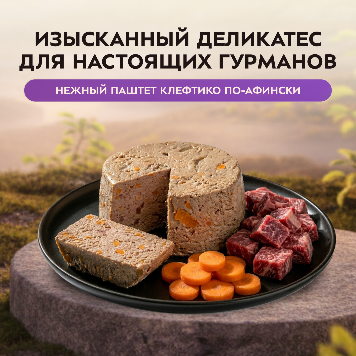 Влажный корм Мнямс Деликатес Паштет из ягненка с морковью для собак всех пород "Клефтико по-афински" 200 г