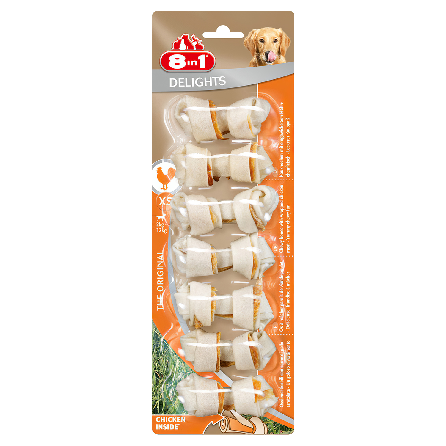 8in1 DELIGHTS XS косточки для мелких собак 7,5 см 7 шт