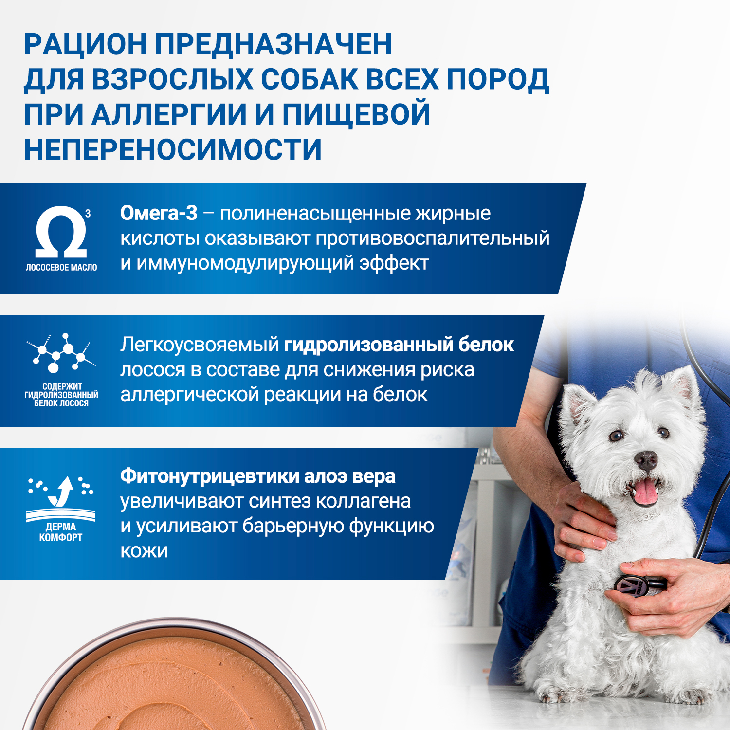 Диетический корм Monge VetSolution Dog Dermatosis Дерматозис для собак при заболеваниях кожи 150 г