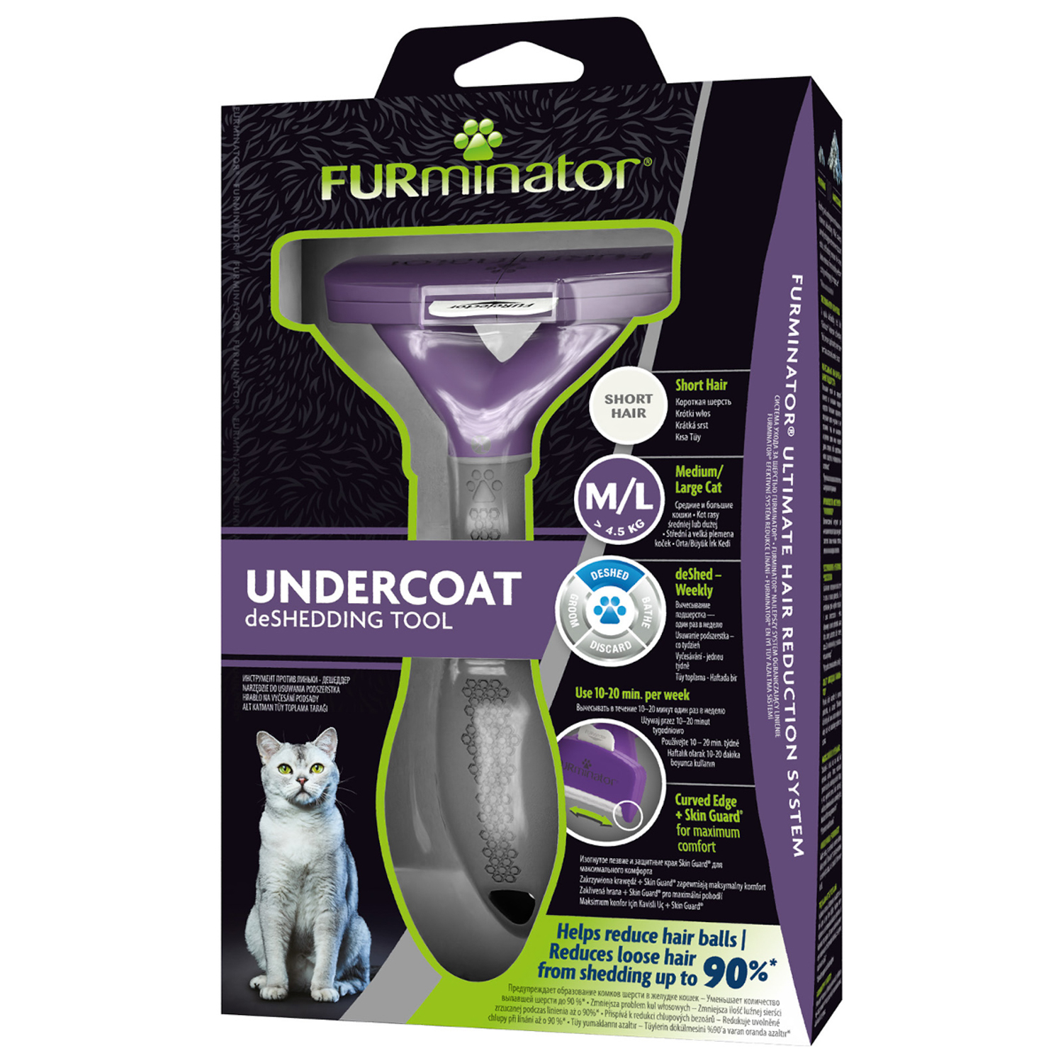 Фурминатор FURminator M/L для больших кошек c короткой шерстью