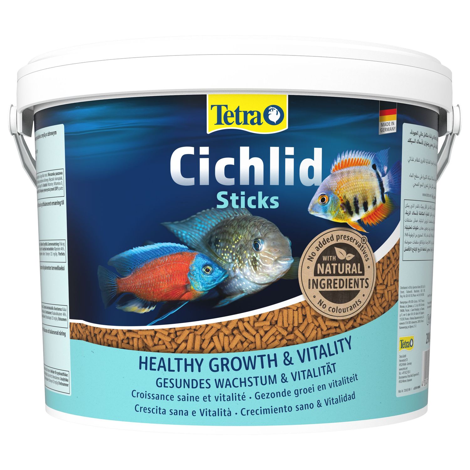 TetraCichlid Sticks корм для всех видов цихлид в палочках 10 л (ведро)