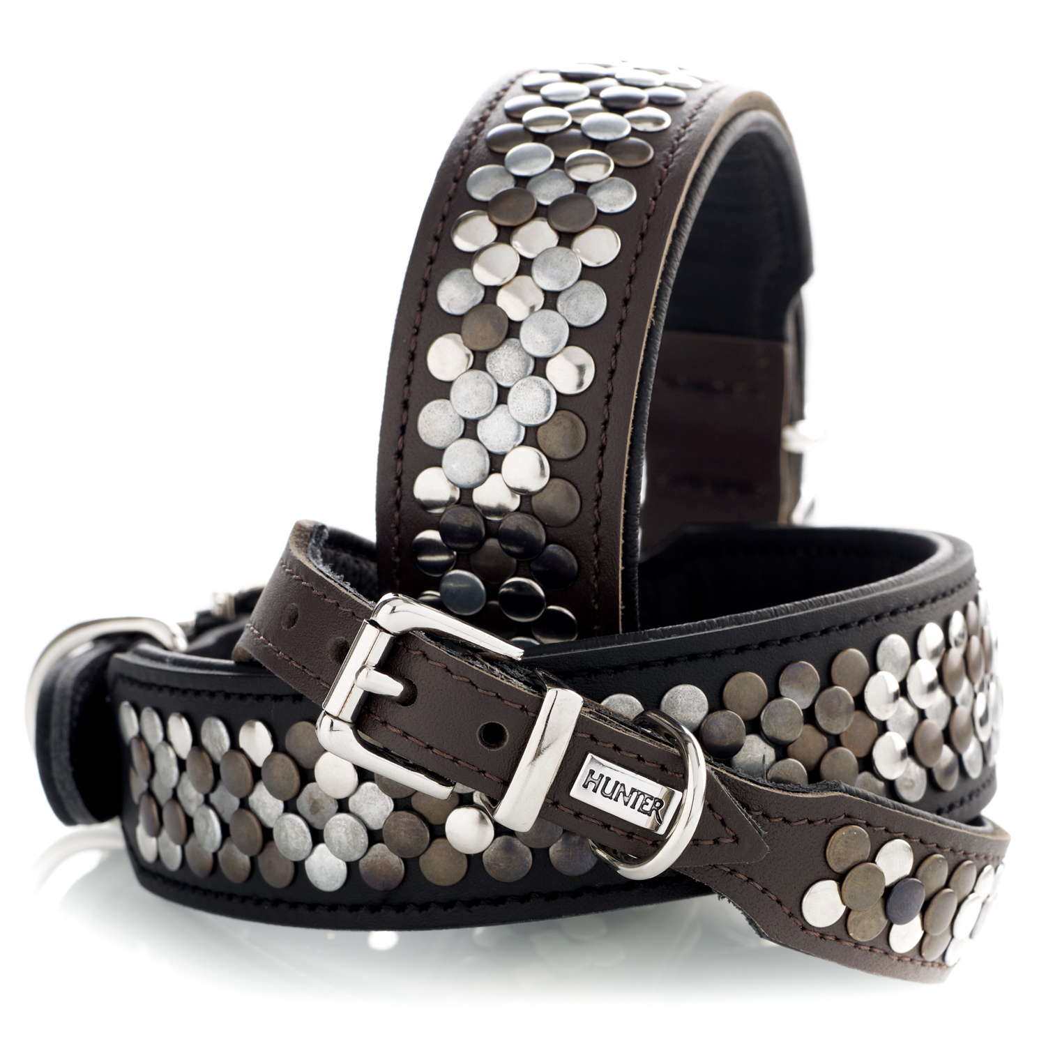 Hunter ошейник для собак Arizona Gr. 32 телячья кожа  24-28,5 см черный СКИДКА 50%