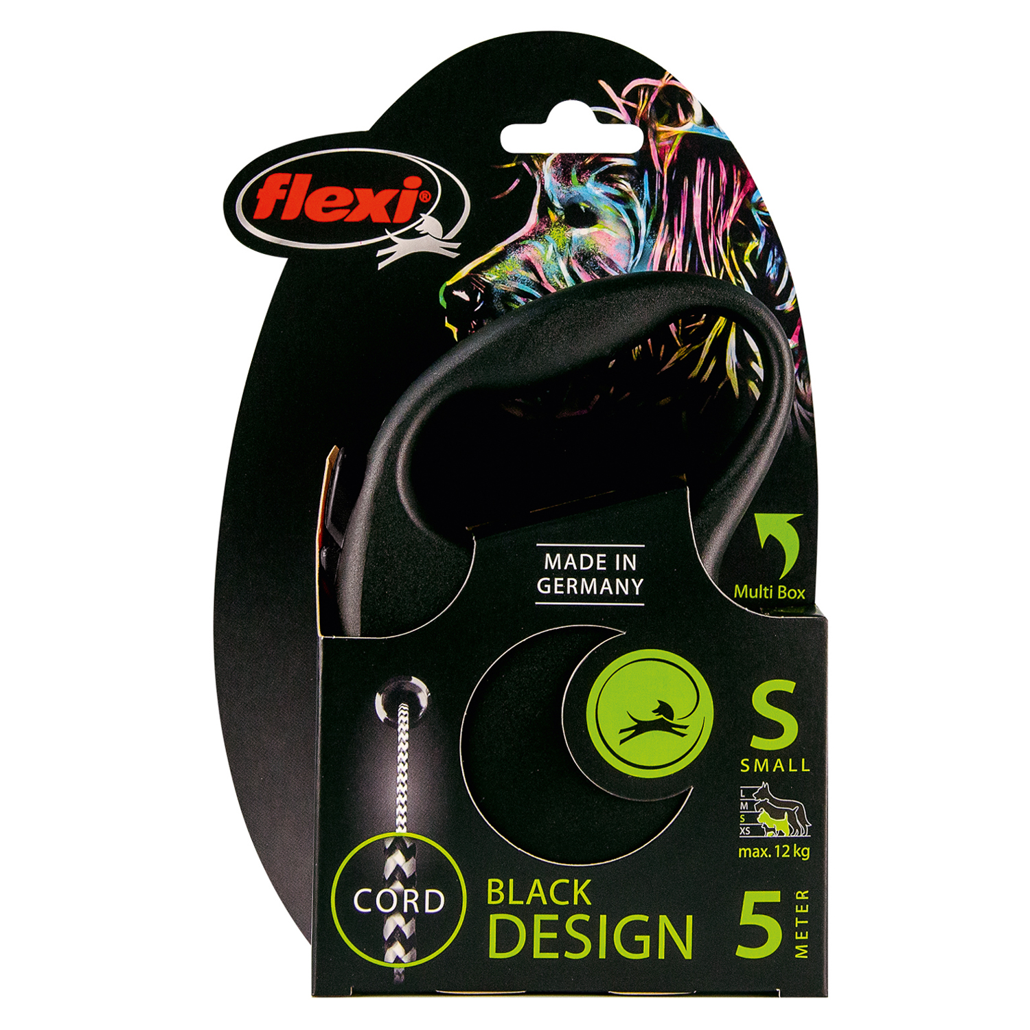 flexi рулетка Black Design S (до 12 кг) 5 м трос черный/серебро