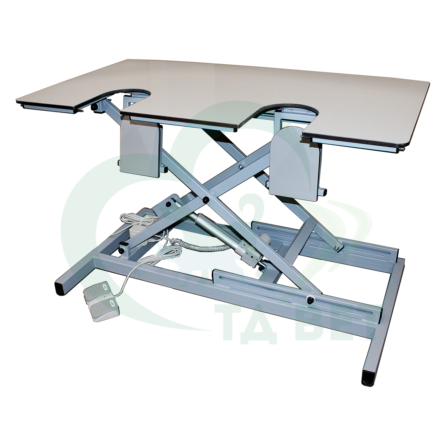 ТД ВЕТ Стол для УЗИ с откидными дверцами VETBOT-75 столешница HPL 1320x720x(330-1090)h (каркас MUAR, пульт ножной)