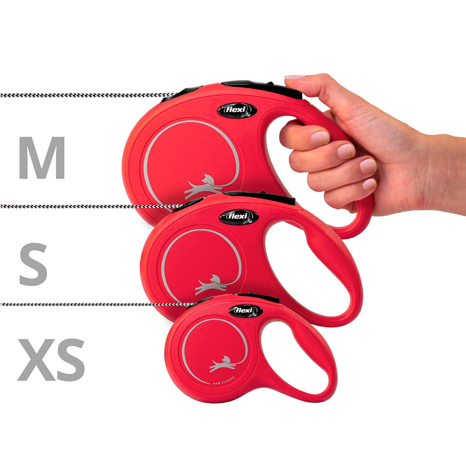 flexi рулетка New Classic XS (до 8 кг) 3 м трос красная